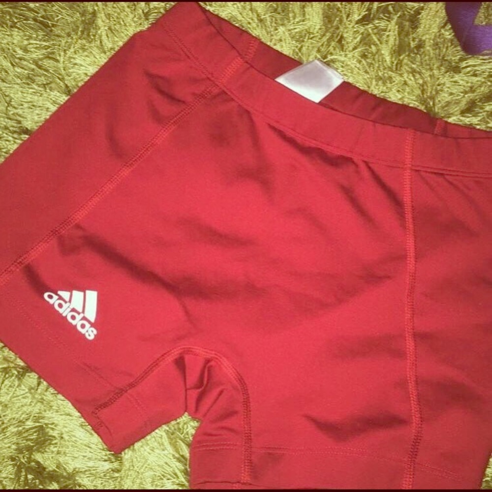 Adidas compression red shorts!